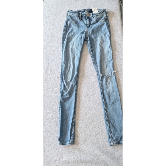 Hollister Jeans 00R Womens 23x28 Low-Rise Jean Legging Light Wash Stretch Skinny - Picture 7 of 15